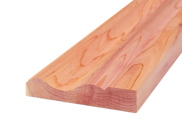 Tongue and groove Eastern Red Cedar board showcasing a smooth finish and natural wood grain, ideal for siding and interior applications.