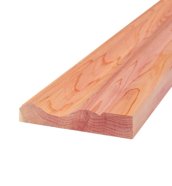 Eastern Red Cedar tongue and groove lumber showcasing smooth edges and rich wood grain, ideal for siding and shiplap applications.